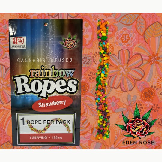 Eden Rose Processing - 125MG Rainbow Rope - Strawberry - 1