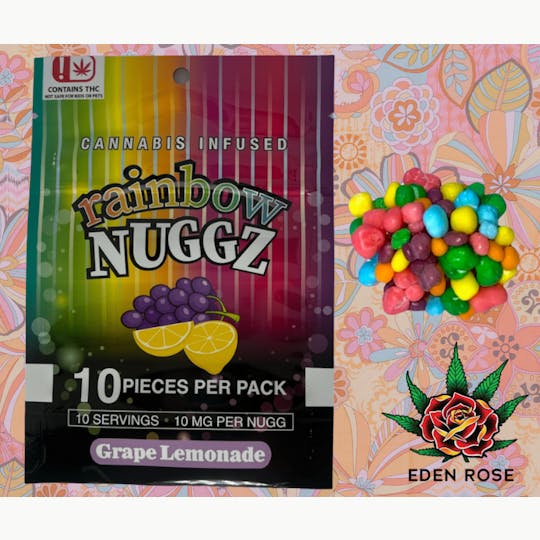 Eden Rose Processing - 100MG Rainbow Nuggz - Grape Lemonade - 1