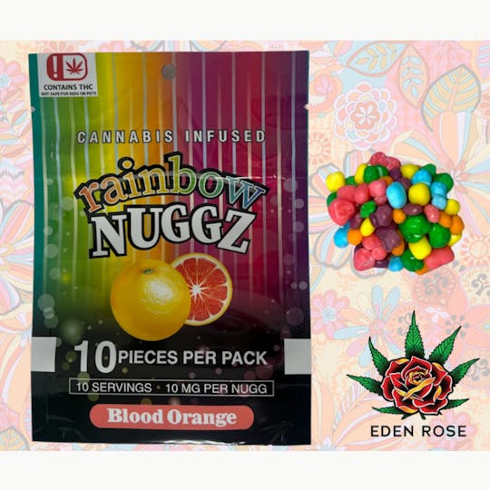 Eden Rose Processing - 100MG Rainbow Nuggz - Blood Orange - 1