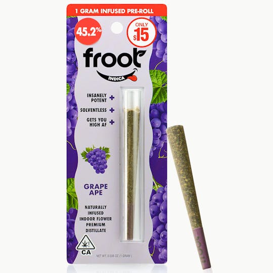 Froot - Froot Grape Ape Infused 1-gram Pre-roll - 1