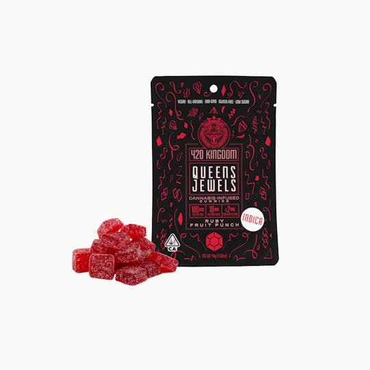 420 Kingdom - Queen's Jewels - Ruby Fruit Punch - 100mg Gummies - 10pk - 1