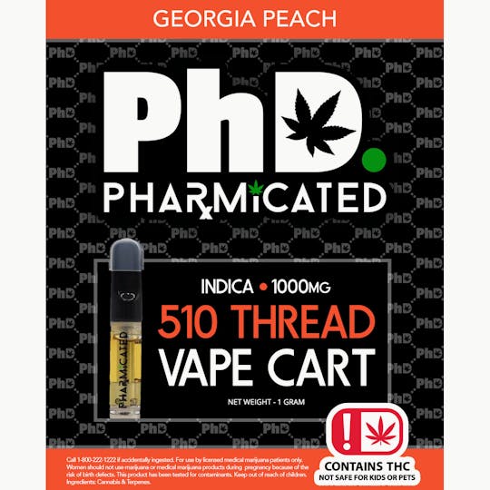 Pharmicated - Pharmicated 510 Thread Vape Cart - 1000 mg - Georgia Peach (I) - 1