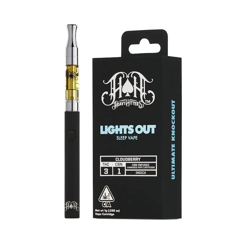 Heavy Hitters Cloudberry Indica - Lights Out CBN Sleep - 1G Vape Cartridge cartridge