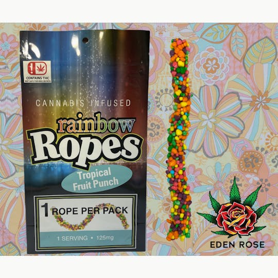 Eden Rose Processing - 125MG Rainbow Rope - Tropical Fruit Punch - 1