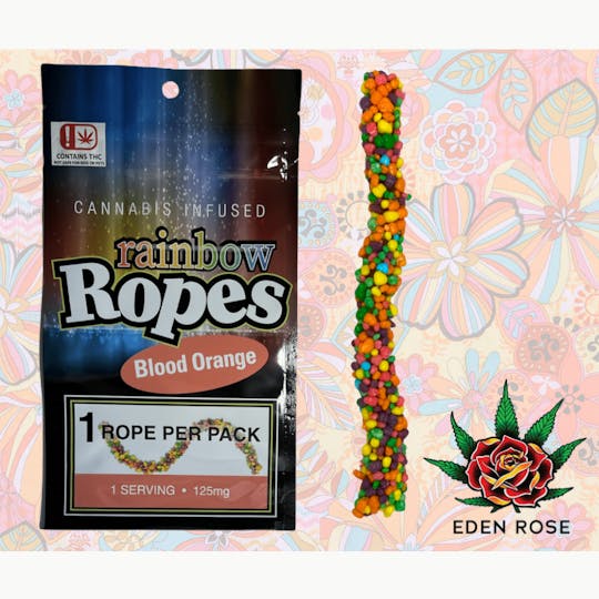 Eden Rose Processing - 125MG Rainbow Rope - Blood Orange - 1