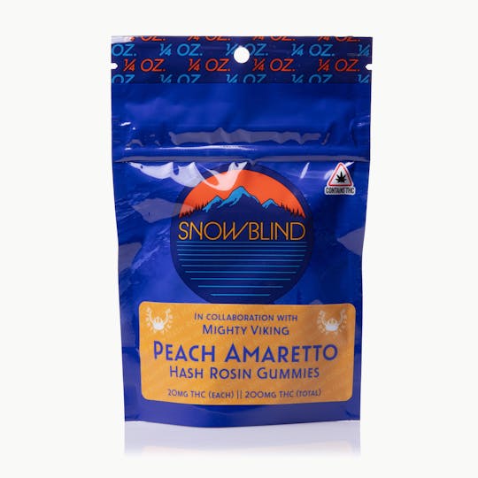 Snowblind Cannabis - 200mg Peach Amaretto Hash Rosin Gummies - 1