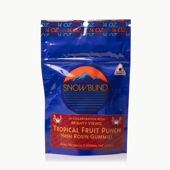 Snowblind Cannabis - 200mg Tropical Fruit Punch Hash Rosin Gummies - 1