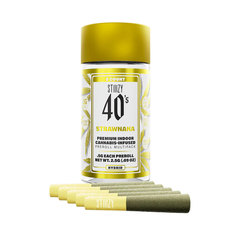 Stiiizy STRAWNANA - .5G 40's Infused Preroll 5 Pack pre-roll