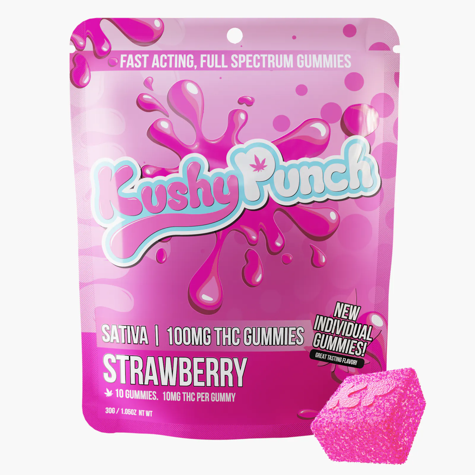 Sativa Strawberry INDIVIDUAL GUMMIES 100MG