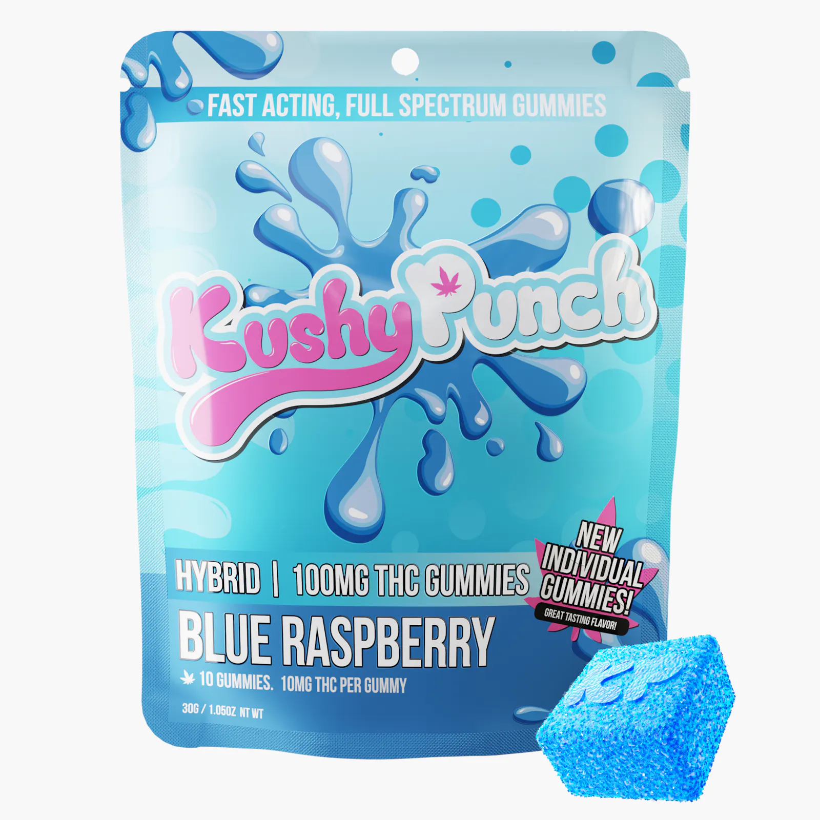 Hybrid Blue Raspberry INDIVIDUAL GUMMIES 100MG