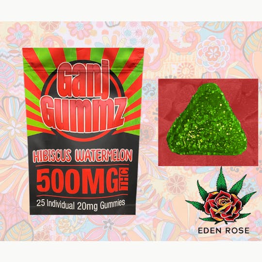 Eden Rose Processing - 500MG Ganj Gummz - Hibiscus Watermelon - 1