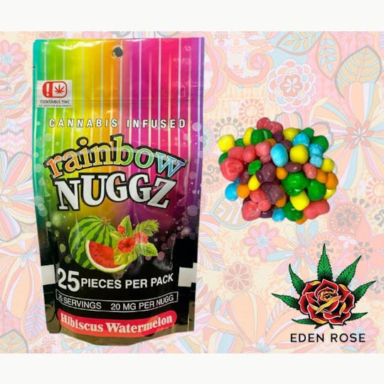 Eden Rose Processing - 500MG Rainbow Nuggz - Hibiscus Watermelon - 1
