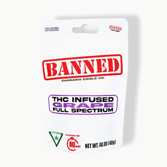Banned Edible Co - GRAPE GUMMY CLUSTERS 200MG | 4 PACK - 1