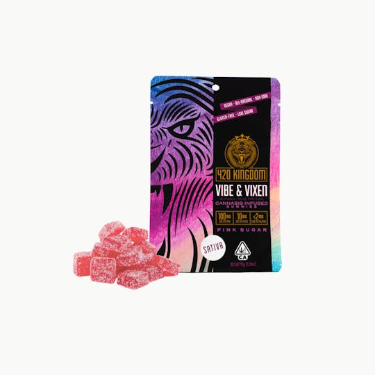 420 Kingdom - Vibe & Vixen - Pink Sugar - 100mg Gummies - 10pk - 1