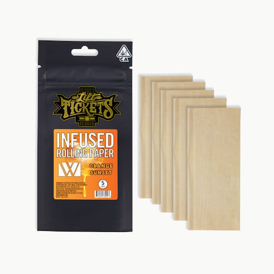 Lift Tickets - Orange Sunset Live Resin Infused Rolling Paper - 5 pack - 1