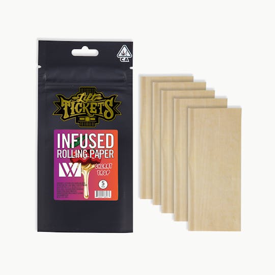 Lift Tickets - Cherry Trop Live Resin Infused Rolling Paper - 5 pack - 1