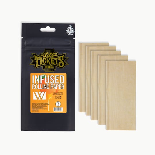 Lift Tickets - Peach OZK Live Resin Infused Rolling Paper - 5 pack - 1