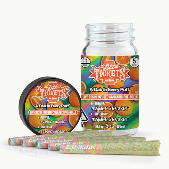 Lift Tickets - Orange Sherbet x Orange Sherbet - Infused Pre-Roll 5-Pack - 1