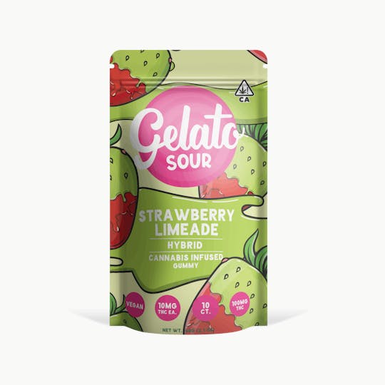 Gelato - Sour Strawberry Limeade Gummies 100mg - 1