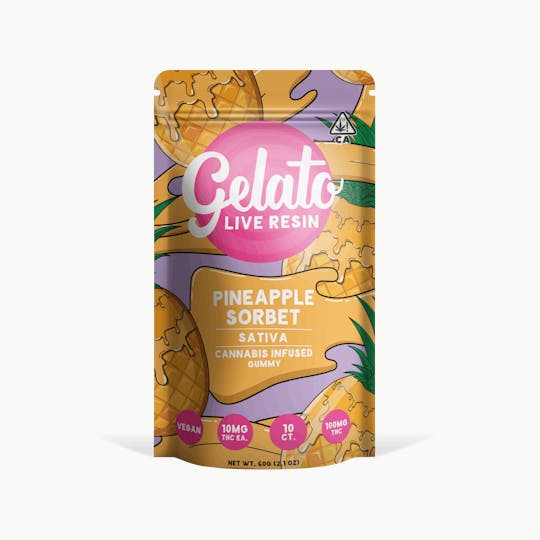 Gelato - Live Resin Pineapple Sorbet Gummies 100mg - 1