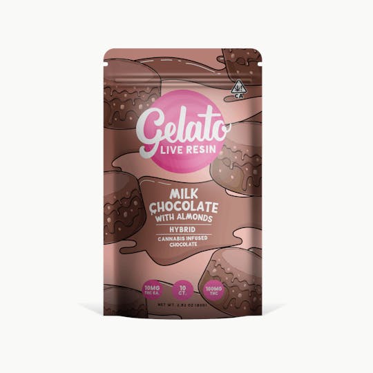 Gelato - Milk Chocolate with Almonds Chocolate Bar 100mg - 1