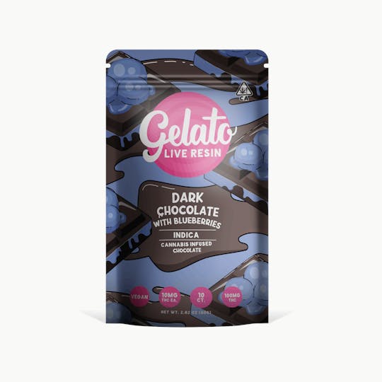 Gelato - Dark Chocolate with Blueberries Chocolate Bar 100mg - 1