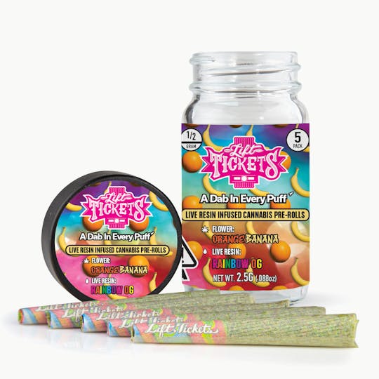 Lift Tickets - Orange Banana x Rainbow OG - Infused Pre-Roll 5-Pack - 1