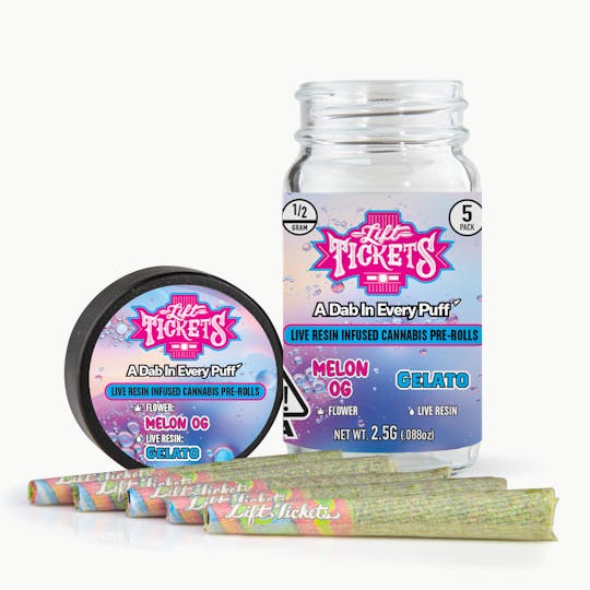 Lift Tickets - Melon OG x Gelato - Infused Pre-Roll 5-Pack - 1