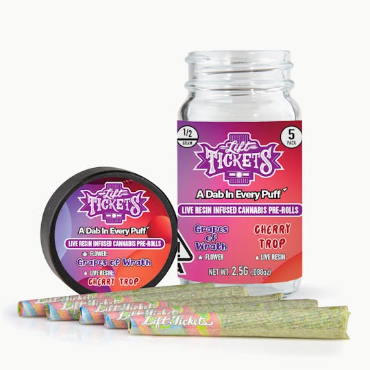 Lift Tickets - Grapes of Wrath x Cherry Trop - Infused Pre-Roll 5-Pack - 1