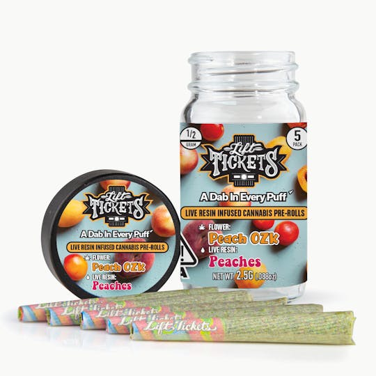 Lift Tickets - Peach OZK x Peaches - Infused Pre-Roll 5-Pack - 1