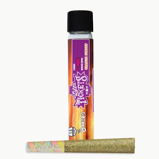 Lift Tickets - Infused Glass Tip Pre-Roll: Z Mac x Orange Sunset 1.5g Joint - 1