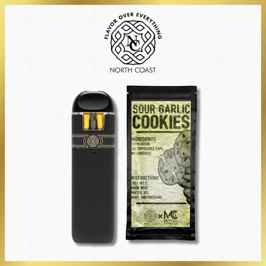 North Coast - North Coast x Mitten Canna Co. Sour Garlic Cookies Rosin Disposable Pod .5g - 1