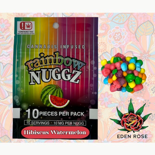 Eden Rose Processing - 100MG Rainbow Nuggz - Hibiscus Watermelon - 1