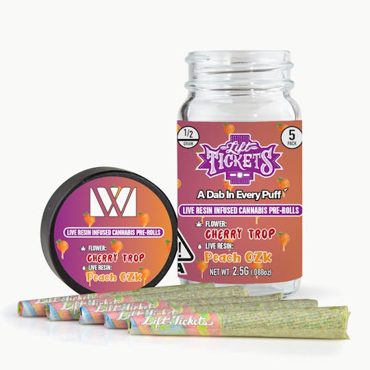 Lift Tickets - Cherry Trop x Peach OZK - Infused Pre-Roll 5-Pack - 1