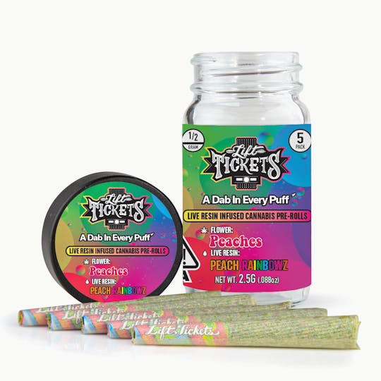 Lift Tickets - Peaches x Peach Rainbowz - Infused Pre-Roll 5-Pack - 1