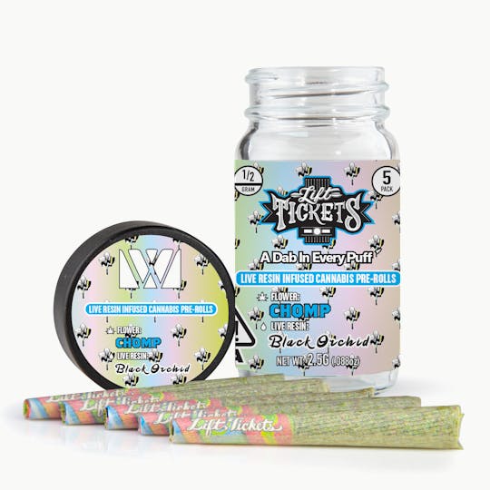 Lift Tickets - Chomp x Black Orchid - Infused Pre-Roll 5-Pack - 1