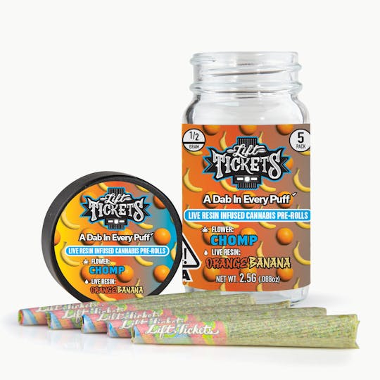 Lift Tickets - Chomp x Orange Banana - Infused Pre-Roll 5-Pack - 1