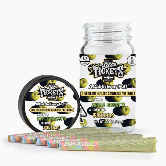 Lift Tickets - Apple Biscotti x Bananas - Infused Pre-Roll 5-Pack - 1