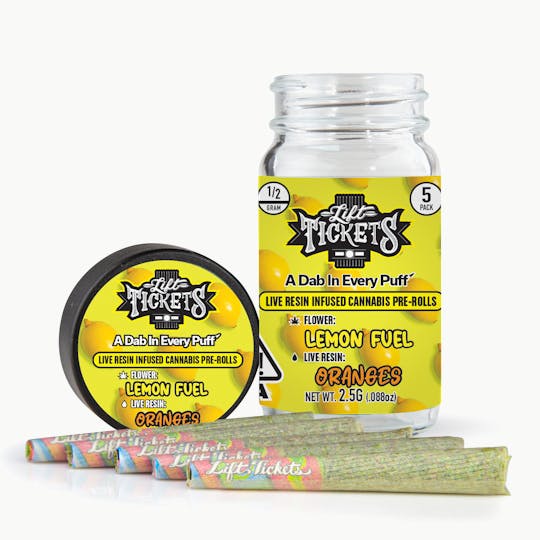 Lift Tickets - Lemon Fuel x Oranges - Infused Pre-Roll 5-Pack - 1