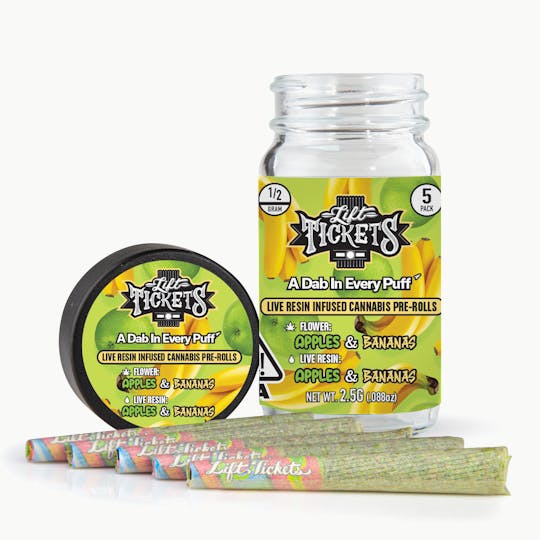 Lift Tickets - Apples & Bananas x Apples & Bananas - Infused Pre-Roll 5-Pack - 1