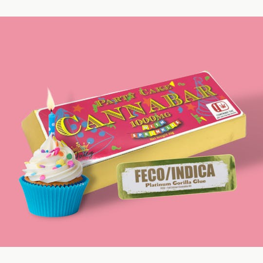 Juicy Gummy Drops - FECO Indica 1000MG Party Cake Cannabar - 1