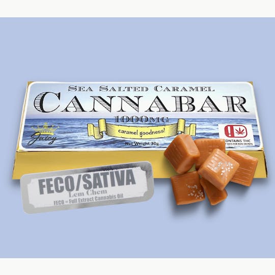 Juicy Gummy Drops - FECO Sativa Sea Salted Caramel Cannabar - 1000MG - 1