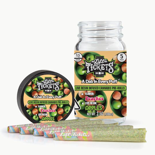 Lift Tickets - Peaches x Apples - Infused Pre-Roll 5-Pack - 1