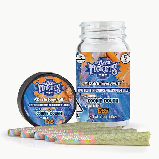 Lift Tickets - Cookie Dough x E85 - Infused Pre-Roll 5-Pack - 1