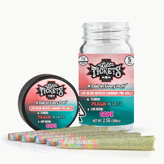 Lift Tickets - Peach Mints x Cake - Infused Pre-Roll 5-Pack - 1