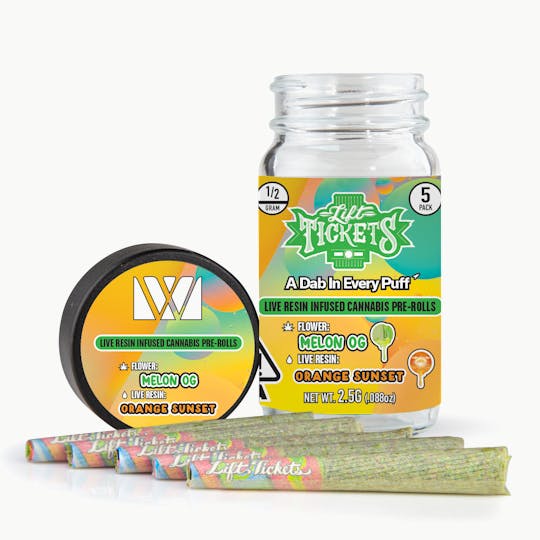 Lift Tickets - Melon OG x Orange Sunset - Infused Pre-Roll 5-Pack - 1