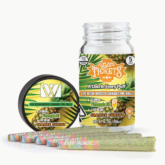 Lift Tickets - Pineapple OG x Orange Sunset - Infused Pre-Roll 5-Pack - 1