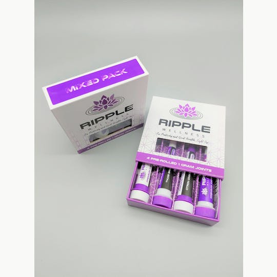 Ripple Wellness - Pre Roll 4pk - Mixed INDICA & SATIVA Pack - 1