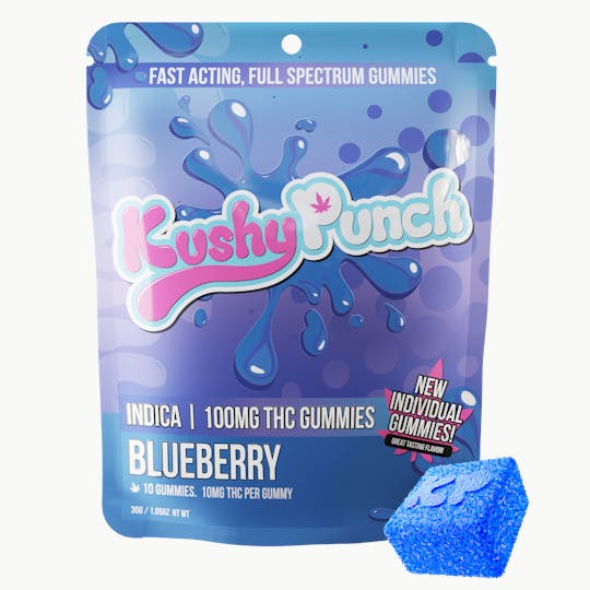 Kushy Punch - Kushy Punch - Indica Blueberry INDIVIDUAL GUMMIES 100MG - 1