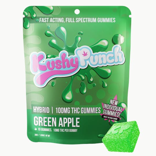 Kushy Punch - Kushy Punch - Hybrid Green Apple INDIVIDUAL GUMMIES 100MG - 1